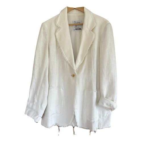 Pre-owned Moschino Cheap And Chic Linen Blazer In White