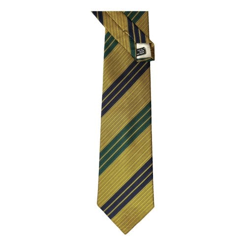 Pre-owned Dior Silk Tie In Gold