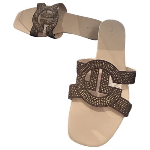 Pre-owned Gaelle Paris Leather Sandals In Brown