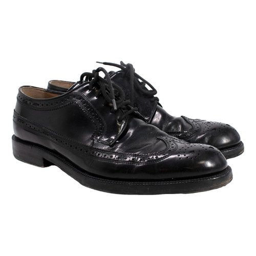 Pre-owned Jimmy Choo Patent Leather Lace Ups In Black