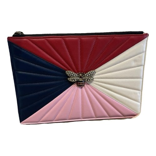Pre-owned Gucci Broadway Leather Clutch Bag In Multicolour