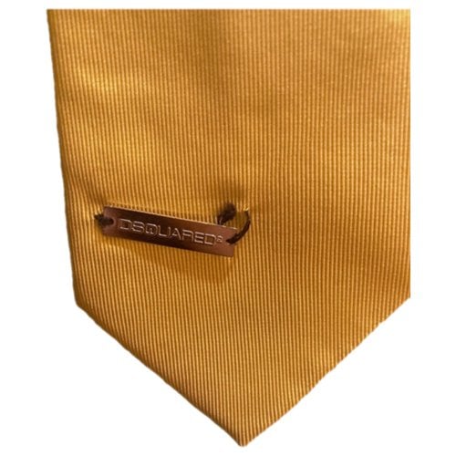 Pre-owned Dsquared2 Silk Tie In Yellow
