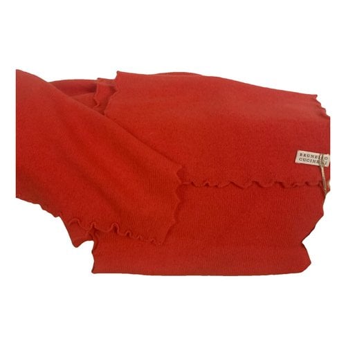 Pre-owned Brunello Cucinelli Cashmere Scarf In Red