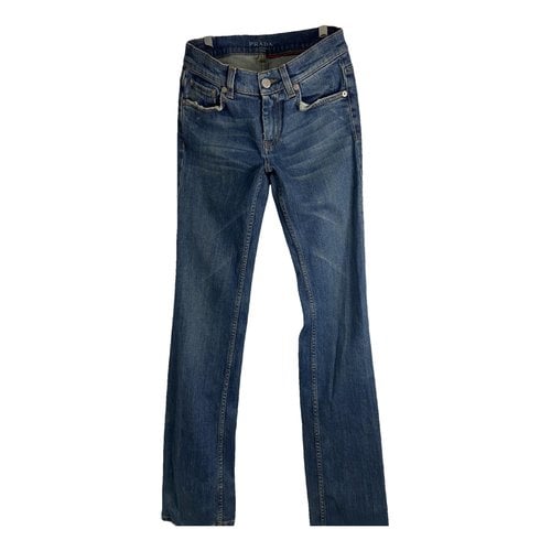 Pre-owned Prada Bootcut Jeans In Blue