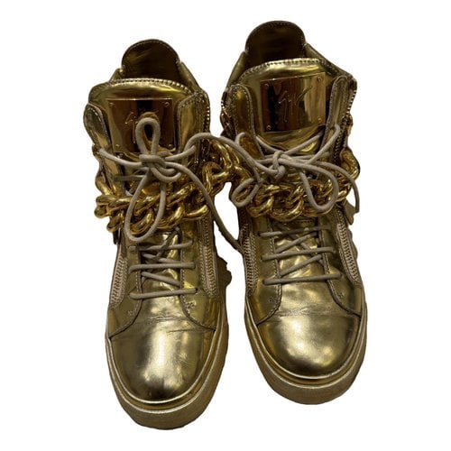 Pre-owned Giuseppe Zanotti Leather Trainers In Gold