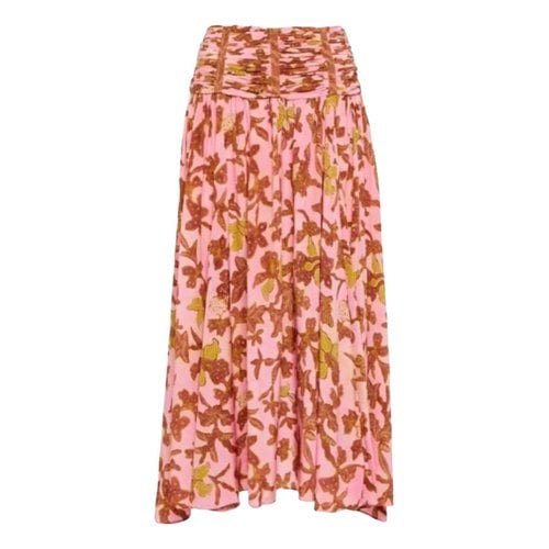 Pre-owned Ulla Johnson Silk Mid-length Skirt In Pink