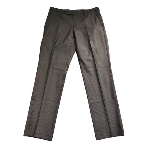 Pre-owned Kenzo Wool Trousers In Brown