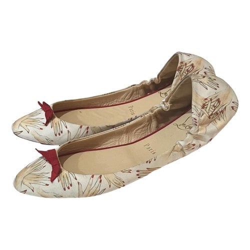 Pre-owned Christian Louboutin Cloth Ballet Flats In Multicolour