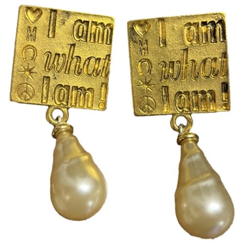Pre-owned Moschino Earrings In Gold