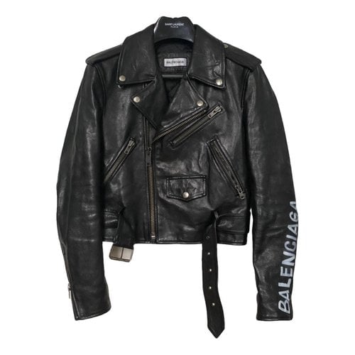 Pre-owned Balenciaga Leather Short Vest In Black
