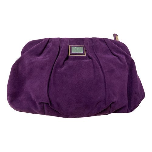 Pre-owned Giuseppe Zanotti Velvet Clutch Bag In Purple