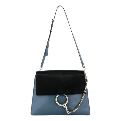 Pre-owned Chloé Faye Leather Crossbody Bag In Blue