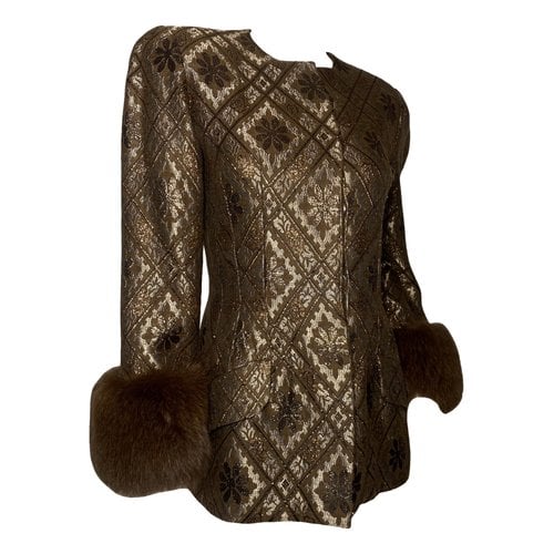 Pre-owned American Vintage Faux Fur Jacket In Brown