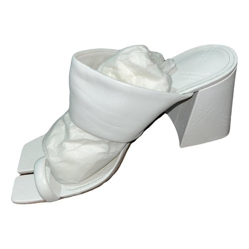 Pre-owned Maison Margiela Leather Mules & Clogs In White