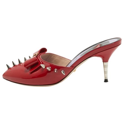 Pre-owned Gucci Patent Leather Sandal In Red