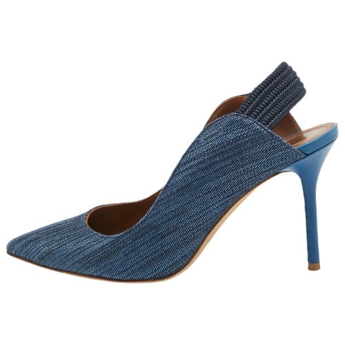Pre-owned Malone Souliers Cloth Heels In Blue