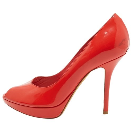 Pre-owned Dior Patent Leather Heels In Orange