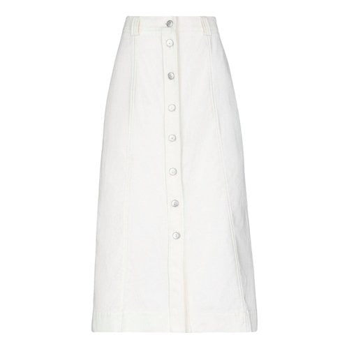 Pre-owned Ganni Mid-length Skirt In Ecru