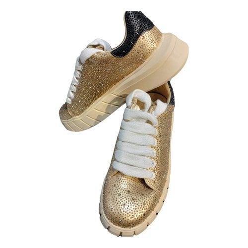 Pre-owned Gaelle Paris Glitter Trainers In Gold