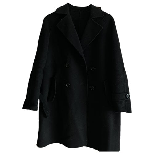 Pre-owned Idano Wool Coat In Black