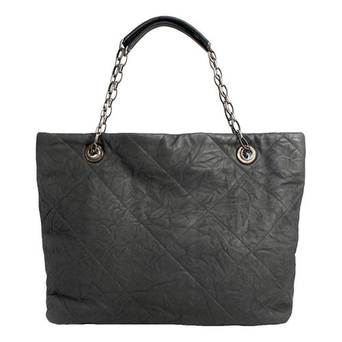 Pre-owned Lanvin Leather Handbag In Grey