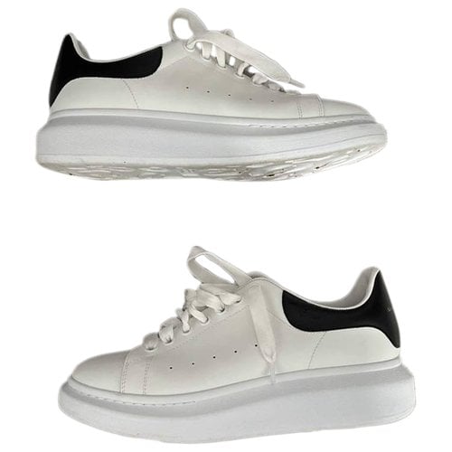 Pre-owned Alexander Mcqueen Vegan Leather Lace Ups In White