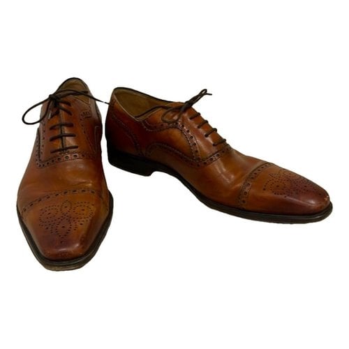 Pre-owned Magnanni Leather Lace Ups In Brown