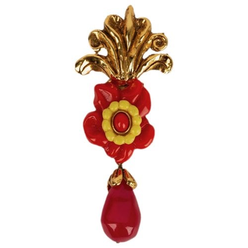 Pre-owned Christian Lacroix Pin & Brooche In Red