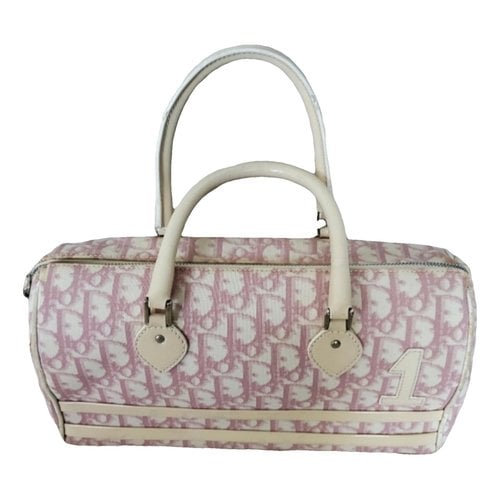 Pre-owned Dior Trotter Cloth Tote In Pink