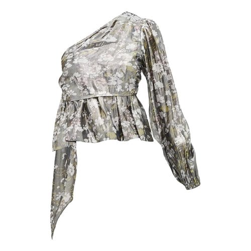 Pre-owned Ganni Fall Winter 2019 Silk Blouse In Silver