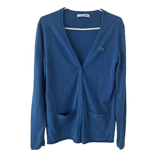 Pre-owned Lacoste Wool Cardigan In Blue