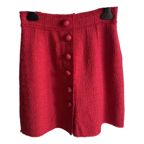 Pre-owned Dolce & Gabbana Wool Mini Skirt In Red