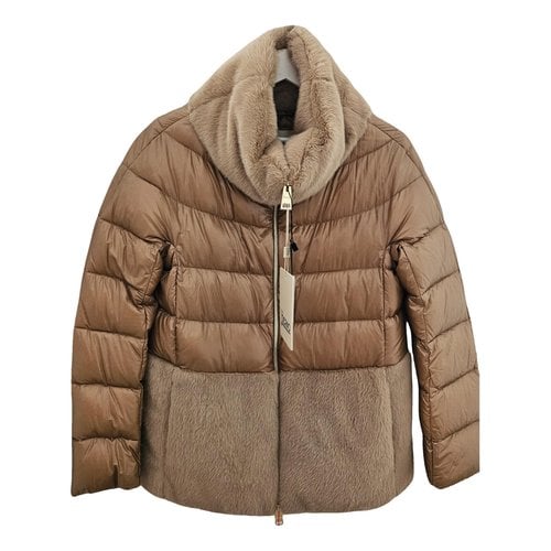 Pre-owned Herno Faux Fur Jacket In Brown