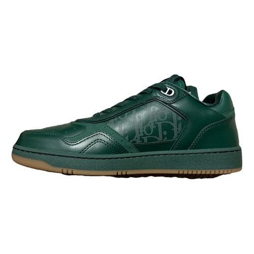 Pre-owned Dior Leather Low Trainers In Green