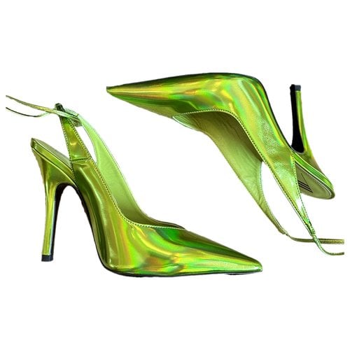 Pre-owned Attico Patent Leather Heels In Green