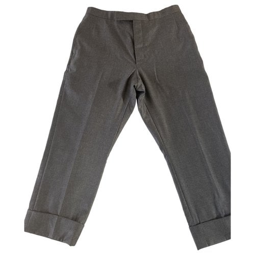 Pre-owned Thom Browne Wool Trousers In Grey
