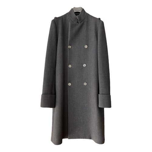 Pre-owned Dior Wool Coat In Anthracite