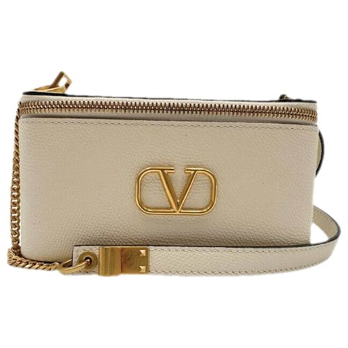 Pre-owned Valentino Garavani Leather Crossbody Bag In White