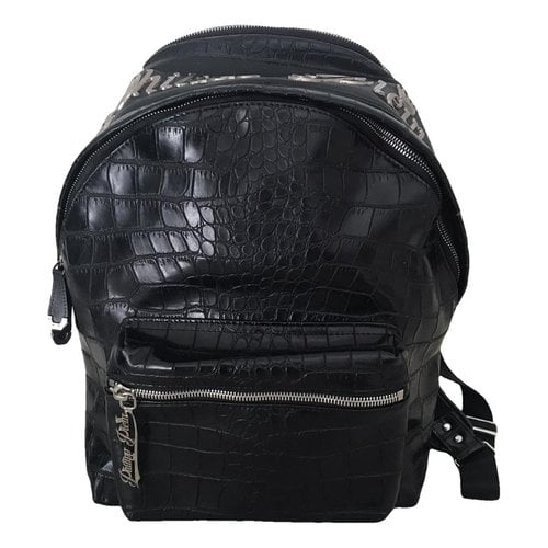 Pre-owned Philipp Plein Leather Travel Bag In Black