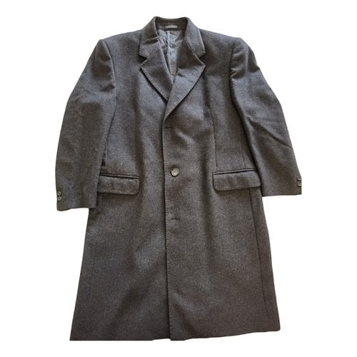 Pre-owned Saint Laurent Cashmere Peacoat In Grey