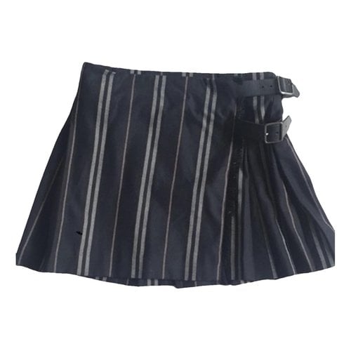 Pre-owned Burberry Wool Mini Skirt In Anthracite