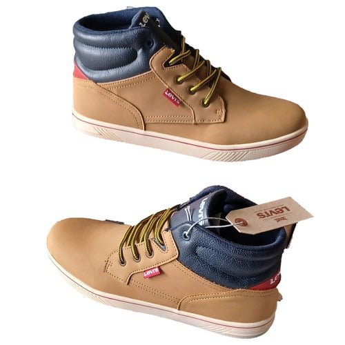 Pre-owned Levi's Leather High Trainers In Camel