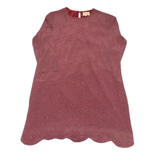 Pre-owned Dolores Promesas Mini Dress In Burgundy
