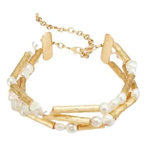 Pre-owned Cult Gaia Pearl Necklace In Gold