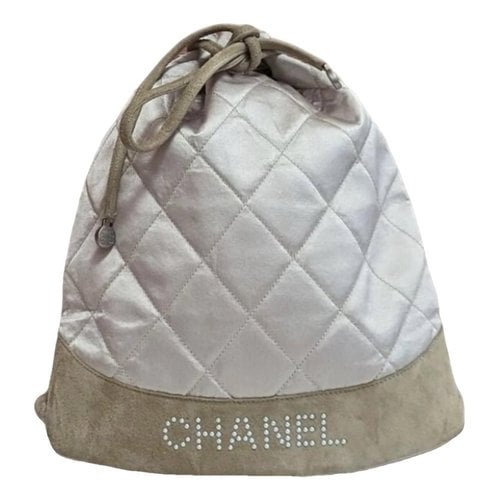Pre-owned Chanel Gabrielle Silk Backpack In Pink