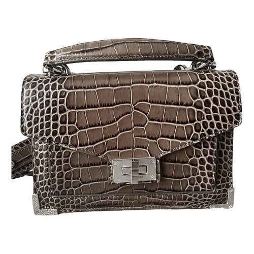 Pre-owned The Kooples Emily Leather Crossbody Bag In Brown