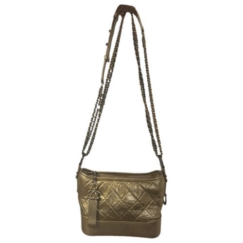 Pre-owned Chanel Gabrielle Leather Crossbody Bag In Gold