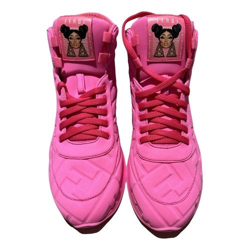 Pre-owned Fendi Rise Trainers In Pink