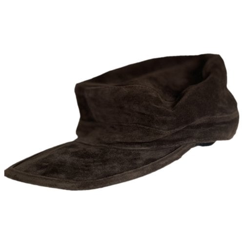 Pre-owned Saint Laurent Leather Hat In Brown