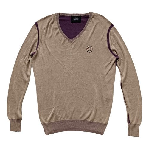 Pre-owned D&g Silk Sweatshirt In Brown